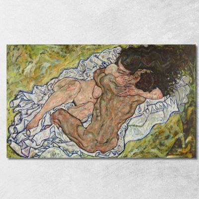 L'Abbraccio (Amanti Ii) Egon Schiele esh5 quadro stampa su tela