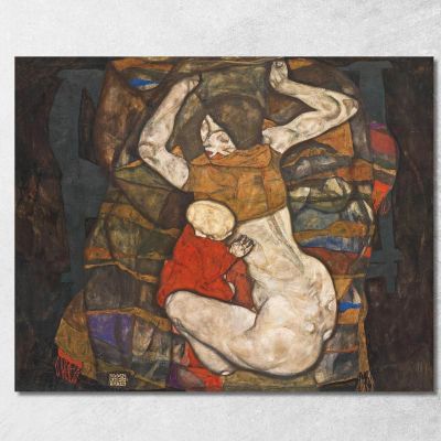 Giovane Madre Egon Schiele esh9 quadro stampa su tela