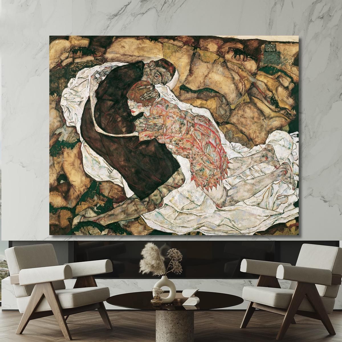 Morte E Ragazza Egon Schiele esh40 quadro stampa su tela