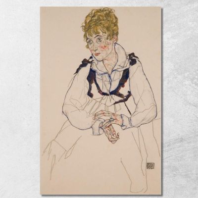 La Moglie Dell'Artista Seduta (Edith Schiele) Egon Schiele esh42 quadro stampa su tela