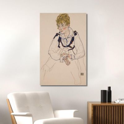 La Esposa Del Artista Sentada (Edith Schiele) Egon Schiele, esh42 cuadro en lienzo