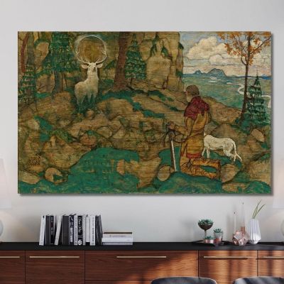 Die Vision Des Heiligen Hubertus Egon Schiele, esh44 drucken auf leinwand