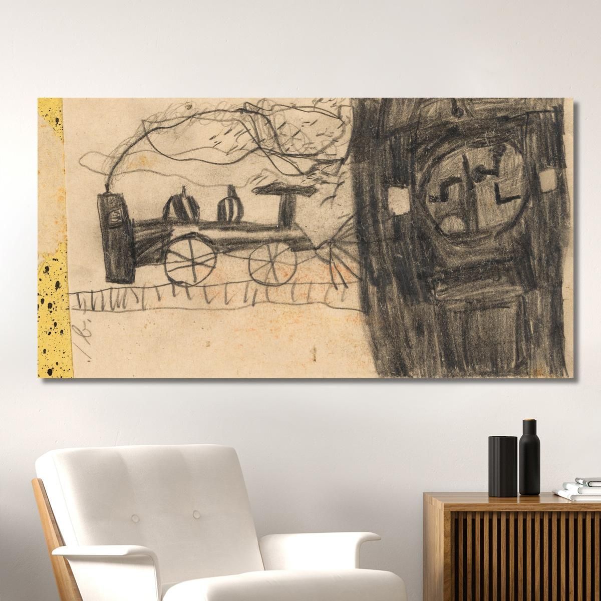 Ferrovia (Disegno Infantile) Egon Schiele esh48 quadro stampa su tela