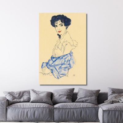 Elisabeth Lederer Seated With Hands Folded Egon Schiele, esh49 canvas print