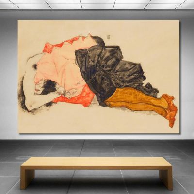 Mujer Ocultando Su Rostro Egon Schiele, esh54 cuadro en lienzo