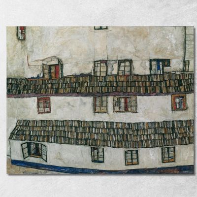 Parete Della Casa Con Finestra Egon Schiele esh68 quadro stampa su tela