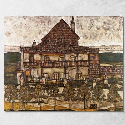Case Con Bucato Seeburg Egon Schiele esh70 quadro stampa su tela