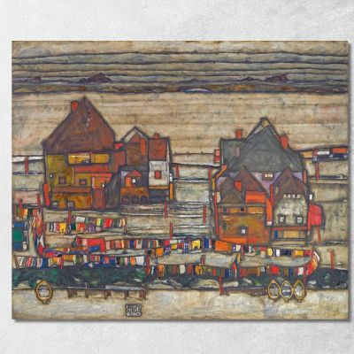 Case Con Bucato Sobborghi Ii Egon Schiele esh71 quadro stampa su tela