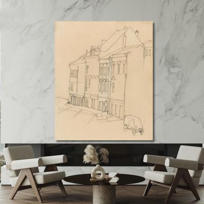 Case A Krumau Egon Schiele esh73 quadro stampa su tela Case A Krumau Egon Schiele esh73 quadro stampa su tela