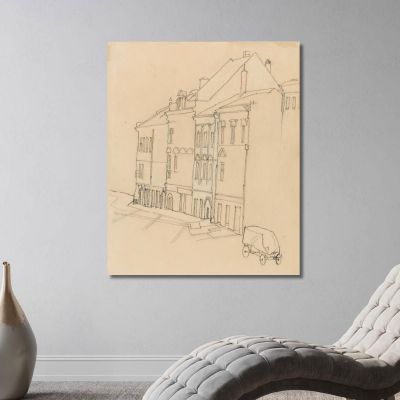 Case A Krumau Egon Schiele esh73 quadro stampa su tela Case A Krumau Egon Schiele esh73 quadro stampa su tela