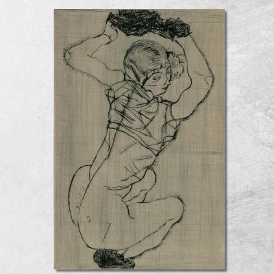 Accovacciata Egon Schiele esh74 quadro stampa su tela