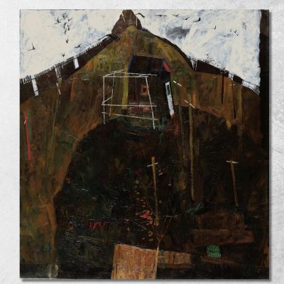Paesaggio Con Corvo Egon Schiele esh83 quadro stampa su tela