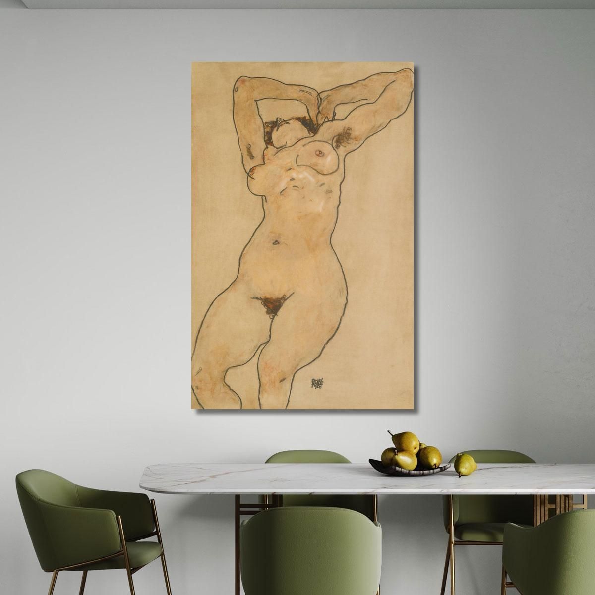 Distesa Nudo Sdraiato Egon Schiele esh87 quadro stampa su tela