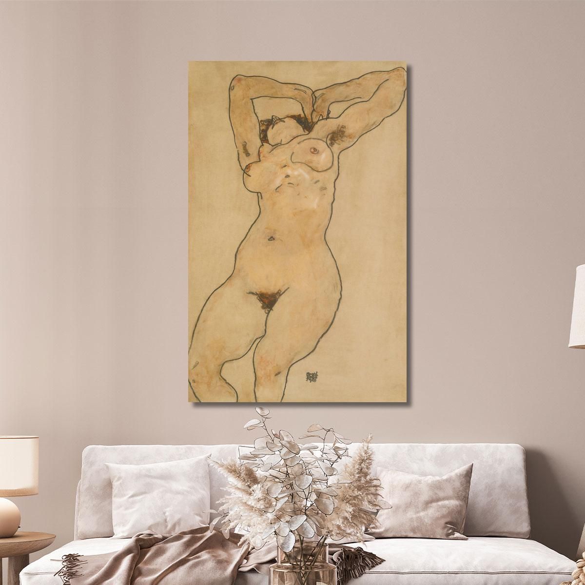 Distesa Nudo Sdraiato Egon Schiele esh87 quadro stampa su tela