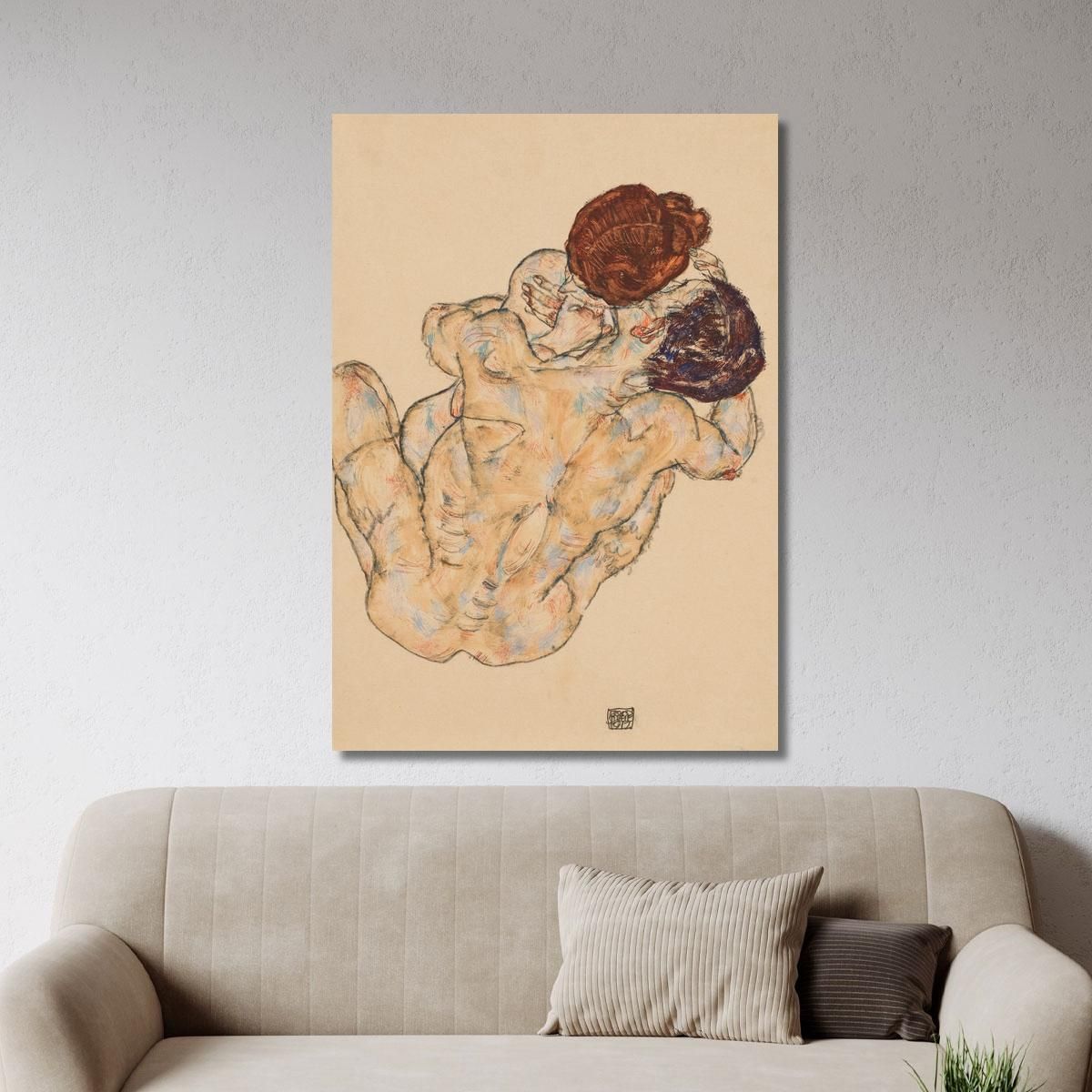 Uomo E Donna Abbraccio Egon Schiele esh93 quadro stampa su tela