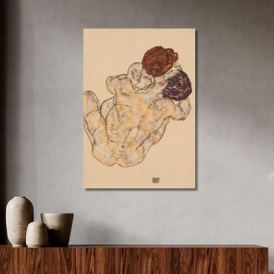 Uomo E Donna Abbraccio Egon Schiele esh93 quadro stampa su tela Uomo E Donna Abbraccio Egon Schiele esh93 quadro stampa su tela