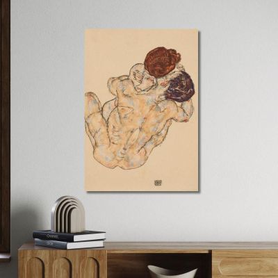 Uomo E Donna Abbraccio Egon Schiele esh93 quadro stampa su tela Uomo E Donna Abbraccio Egon Schiele esh93 quadro stampa su tela