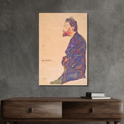 Max Kahrer Im Profil Egon Schiele, esh94 drucken auf leinwand