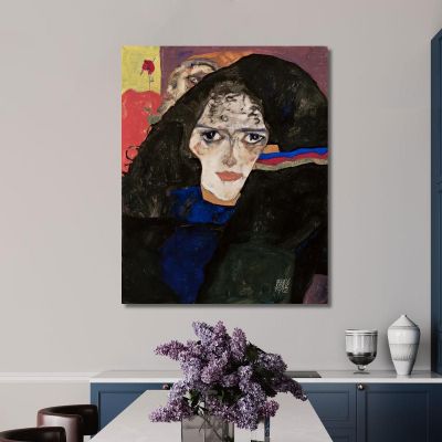 Femme En Deuil Egon Schiele, esh99 tableau impression sur toile