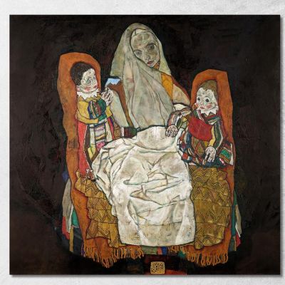Madre Con Due Bambini Iii Egon Schiele esh101 quadro stampa su tela