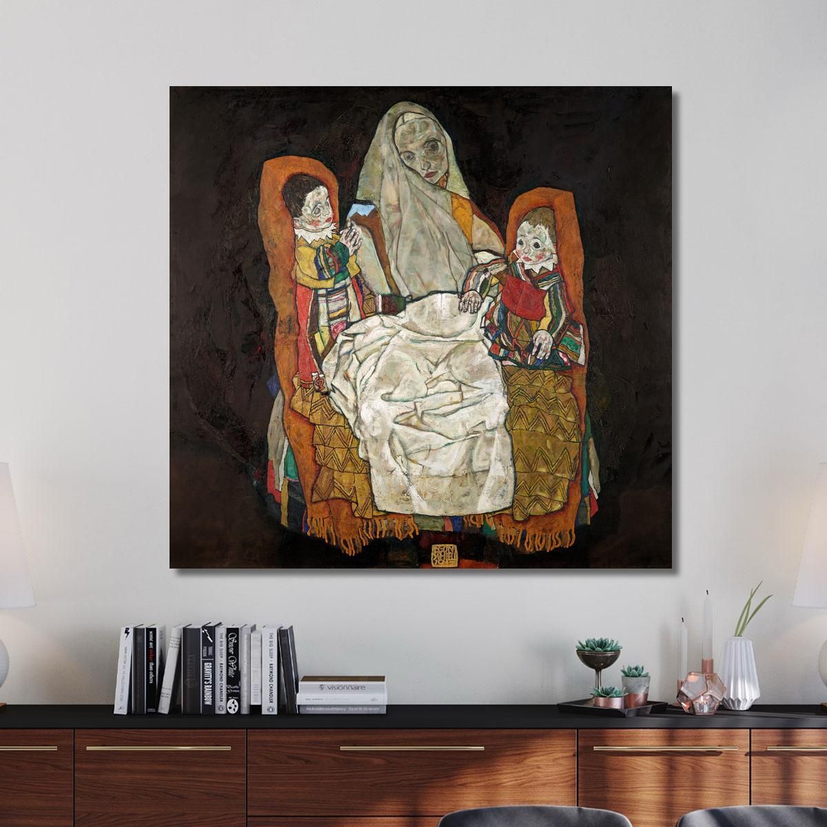Madre Con Due Bambini Iii Egon Schiele esh101 quadro stampa su tela