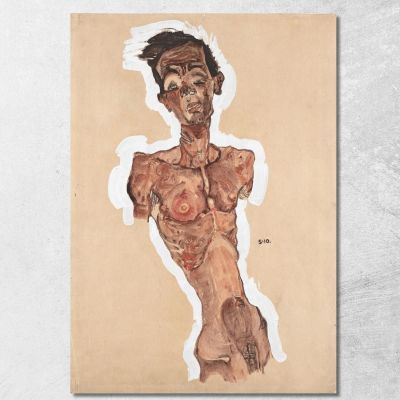 Autoritratto Nudo Egon Schiele esh108 quadro stampa su tela