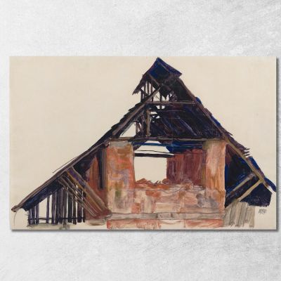 Vecchio Timpano Egon Schiele esh111 quadro stampa su tela