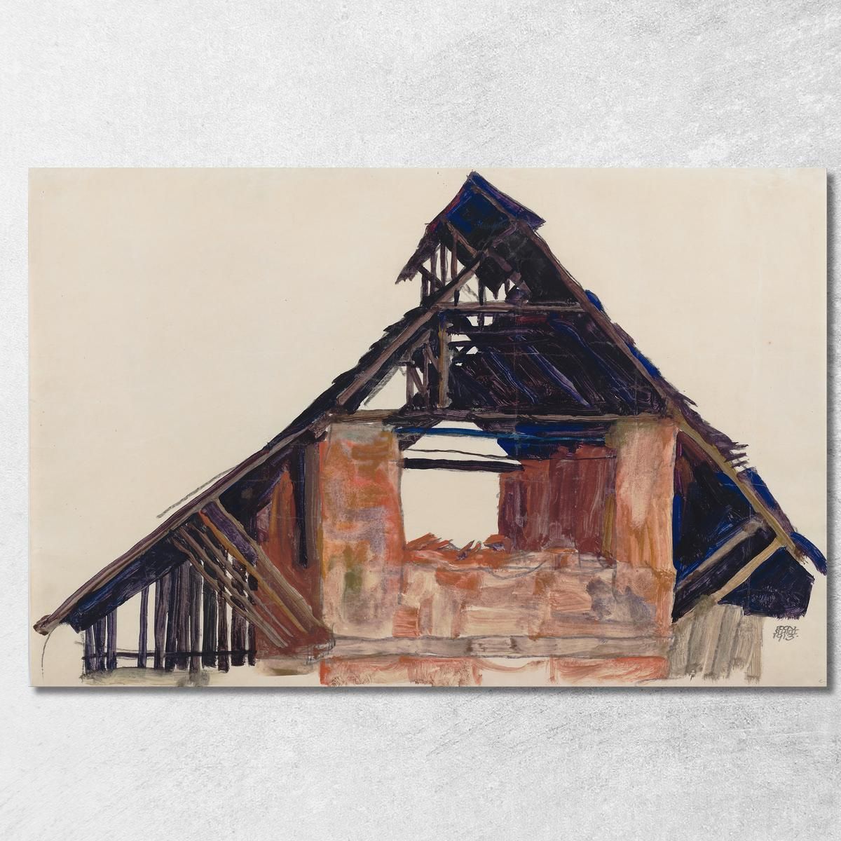 Vecchio Timpano Egon Schiele esh111 quadro stampa su tela Vecchio Timpano Egon Schiele esh111 quadro stampa su tela