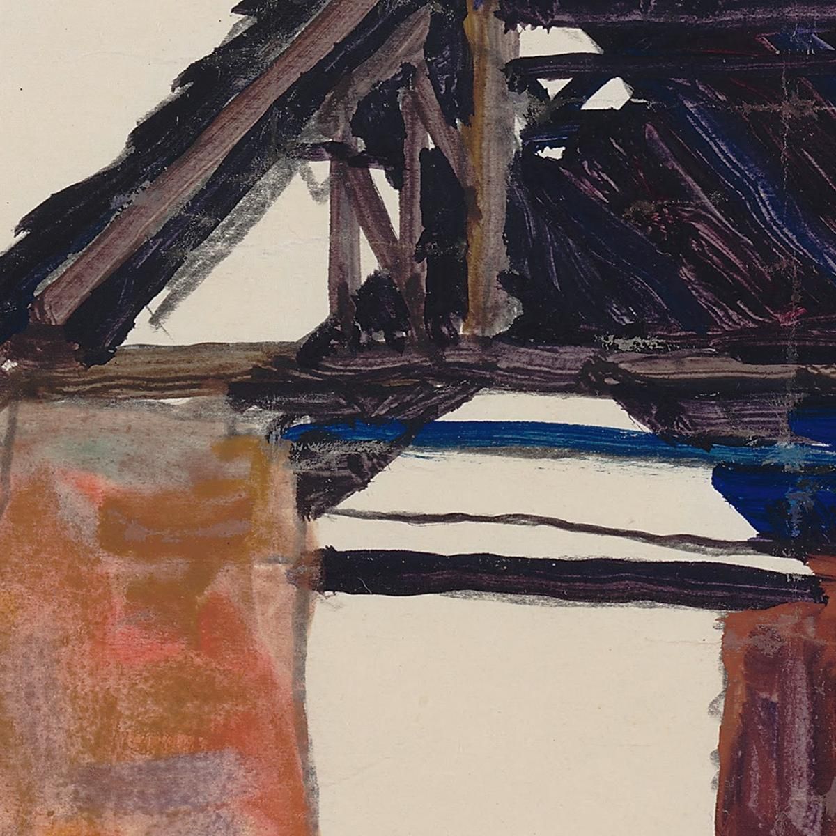 Vecchio Timpano Egon Schiele esh111 quadro stampa su tela