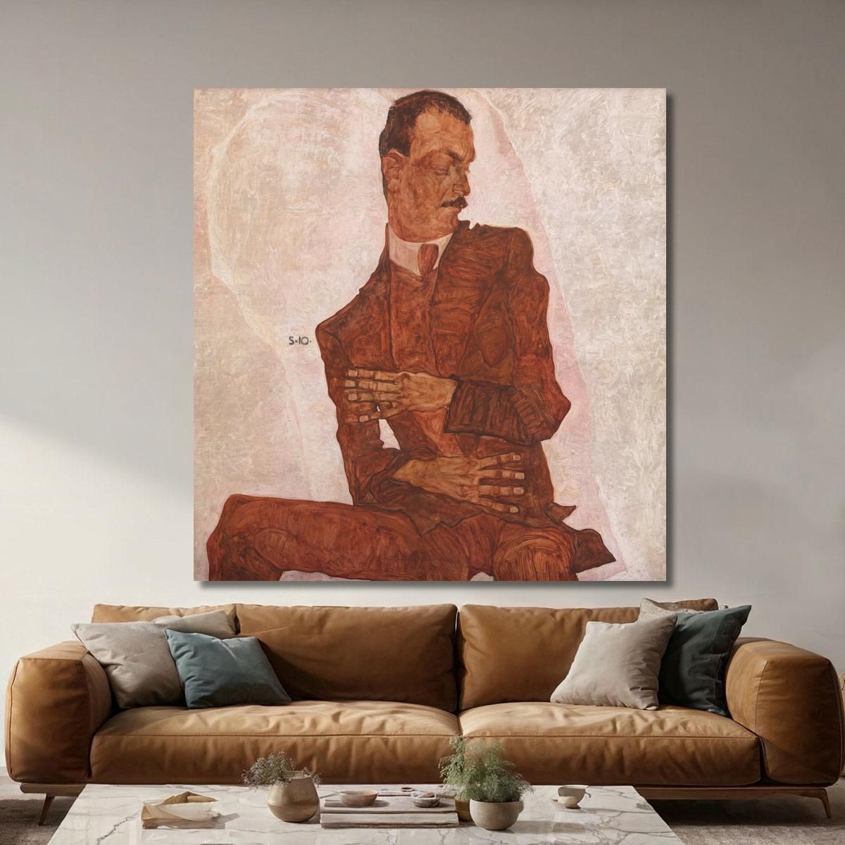 Ritratto Di Arthur Roessler Egon Schiele esh128 quadro stampa su tela