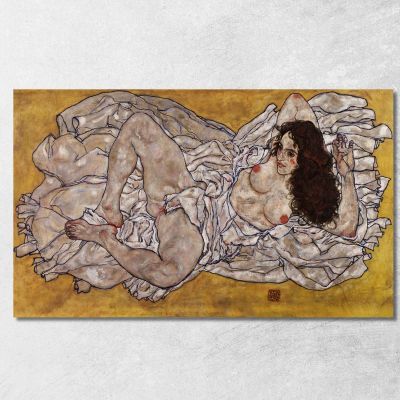 Donna Sdraiata Egon Schiele esh135 quadro stampa su tela