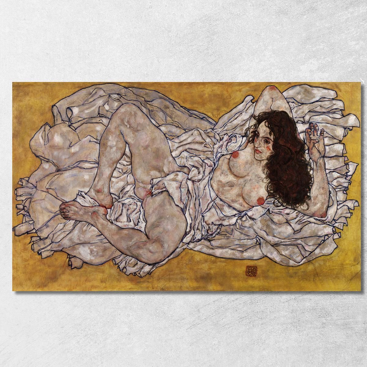 Donna Sdraiata Egon Schiele esh135 quadro stampa su tela Donna Sdraiata Egon Schiele esh135 quadro stampa su tela