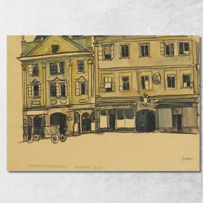 Piazza Del Mercato Krumau Egon Schiele esh138 quadro stampa su tela
