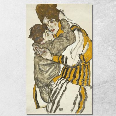 La Moglie Di Schiele Con Il Suo Piccolo Nipote Egon Schiele esh141 quadro stampa su tela