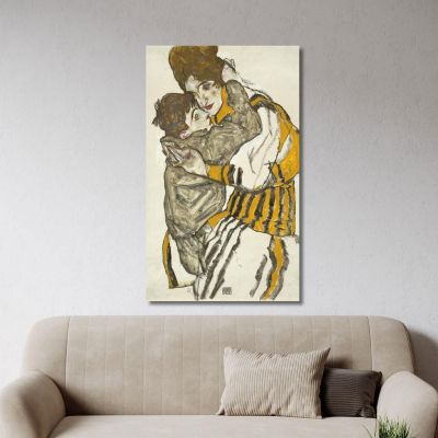 La Moglie Di Schiele Con Il Suo Piccolo Nipote Egon Schiele esh141 quadro stampa su tela