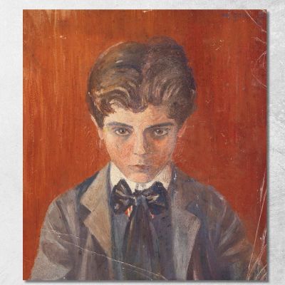Autoritratto Su Sfondo Rosso Egon Schiele esh150 quadro stampa su tela