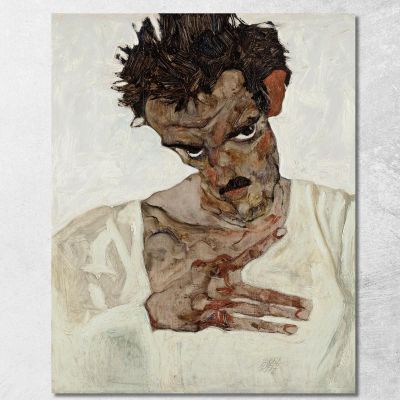 Autoritratto Con Testa Abbassata Egon Schiele esh157 quadro stampa su tela