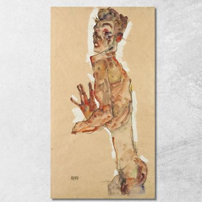 Autoritratto Con Dita Divaricate Egon Schiele esh158 quadro stampa su tela
