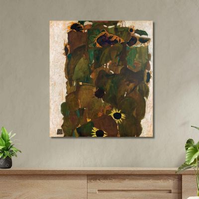 Sunflowers I Egon Schiele, esh169 canvas print