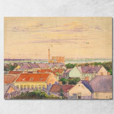 Veduta Della Città Egon Schiele esh174 quadro stampa su tela