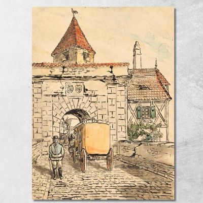 Porta Della Città Con Carrozza (Lavoro Scolastico) Egon Schiele esh175 quadro stampa su tela