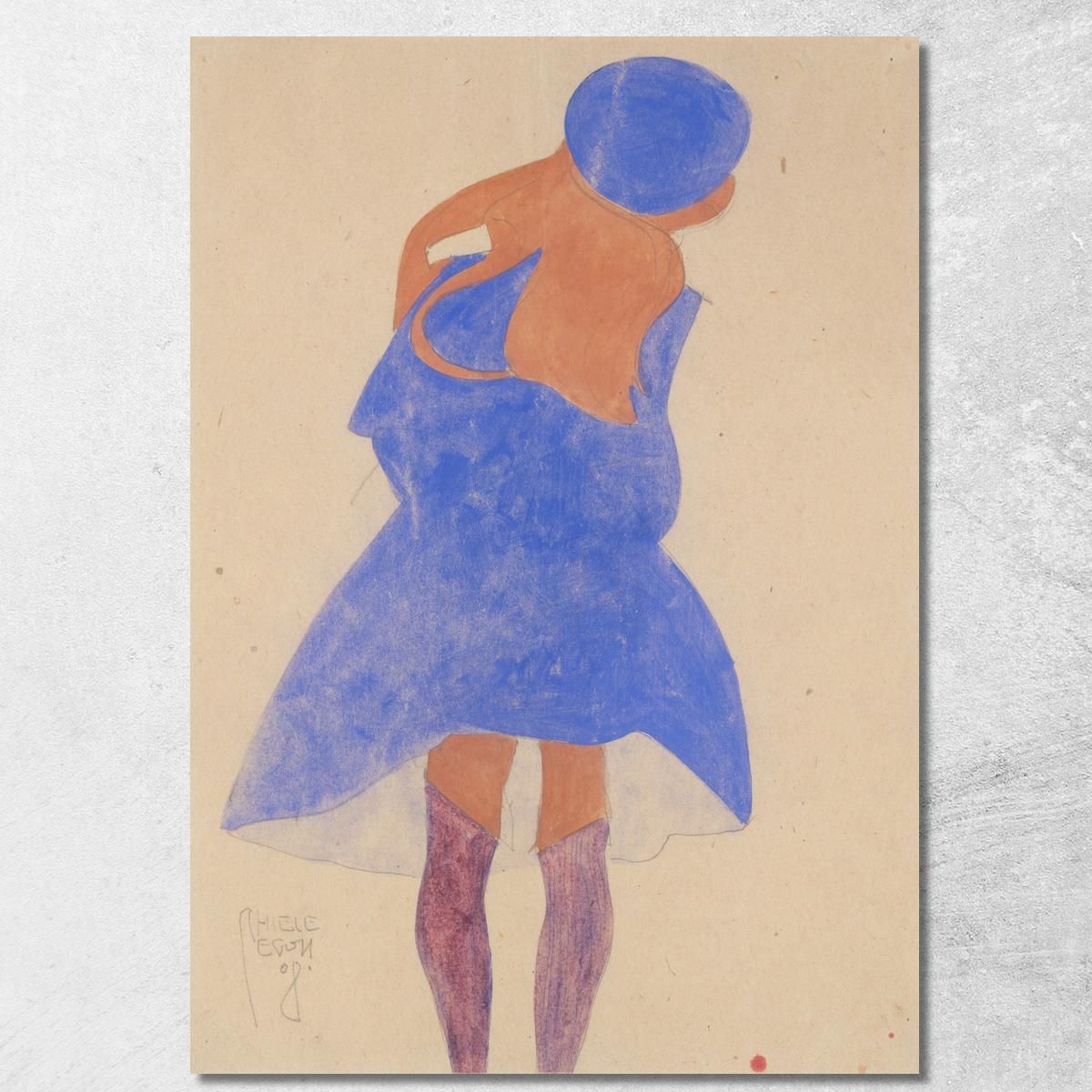 Ragazza In Piedi Vista Da Dietro Egon Schiele esh176 quadro stampa su tela Ragazza In Piedi Vista Da Dietro Egon Schiele esh176 quadro stampa su tela