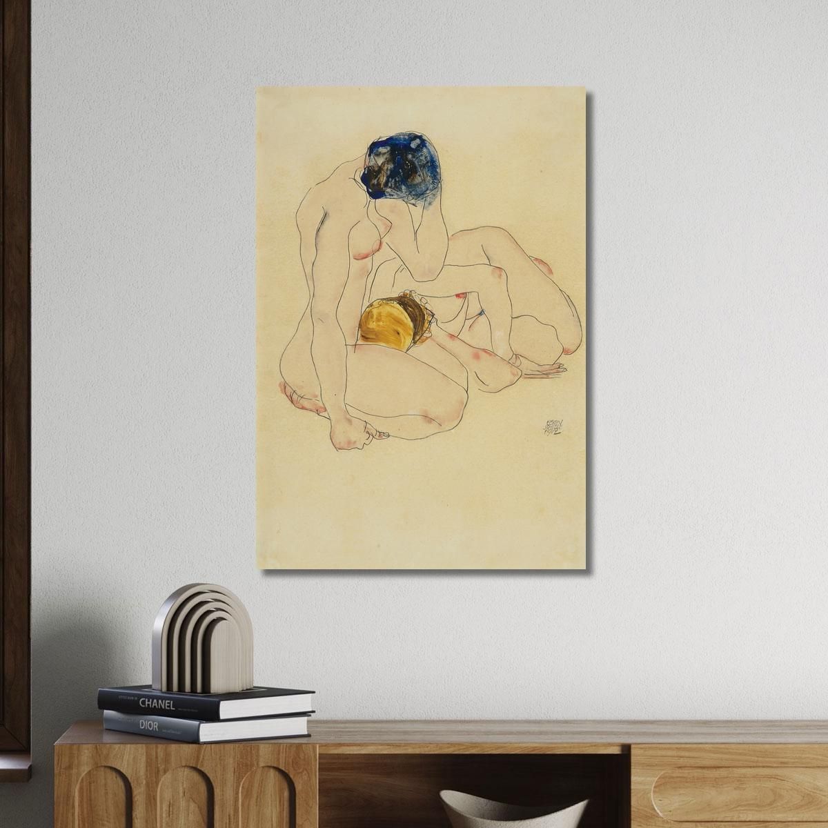 Due Amiche Egon Schiele esh195 quadro stampa su tela