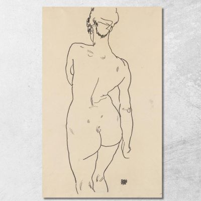 Nudo Femminile Di Schiena Egon Schiele esh204 quadro stampa su tela