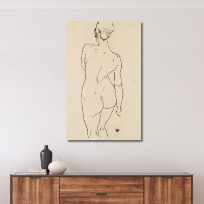 Nudo Femminile Di Schiena Egon Schiele esh204 quadro stampa su tela Nudo Femminile Di Schiena Egon Schiele esh204 quadro stampa su tela