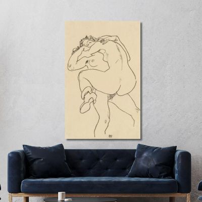 Due Amiche 2 Egon Schiele esh207 quadro stampa su tela Due Amiche 2 Egon Schiele esh207 quadro stampa su tela