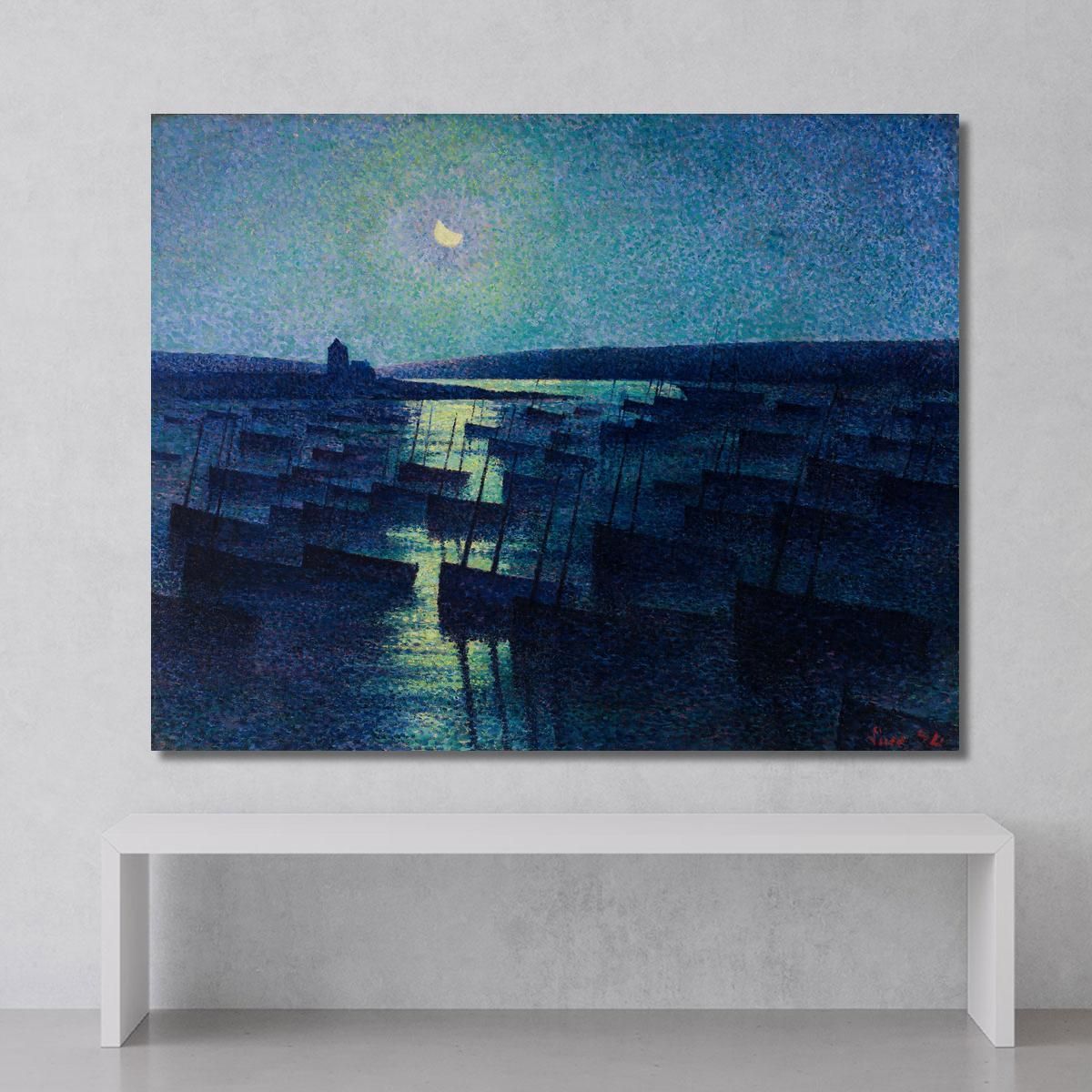 Camaret Moonlight And Fishing Boats Maximilien Luce canvas print