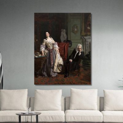 Pope Fa La Corte A Lady Mary Wortley Montagu William Powell Frith wpf14 quadro stampa su tela