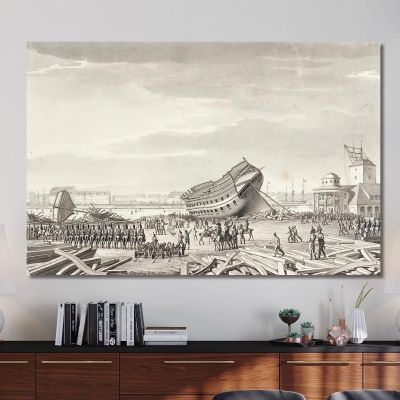 L'Ultimo Assalto Degli Inglesi A Copenaghen Christoffer Wilhelm Eckersberg, cwe25 quadro stampa su tela