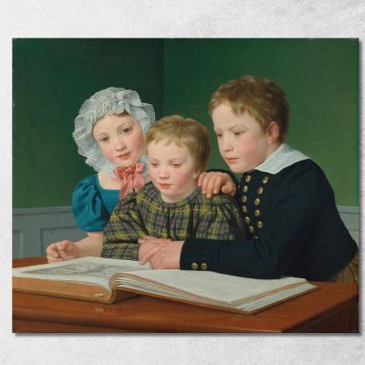 Portrait Des Enfants De C.F. Holm Christoffer Wilhelm Eckersberg cwe46 tableau impression sur toile 